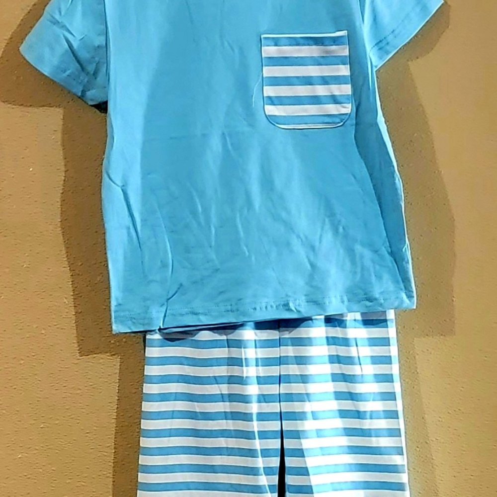 Blue Striped Boy Set